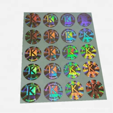 Custom dot matrix 3D holographic adhesive label warranty seal hologram sticker